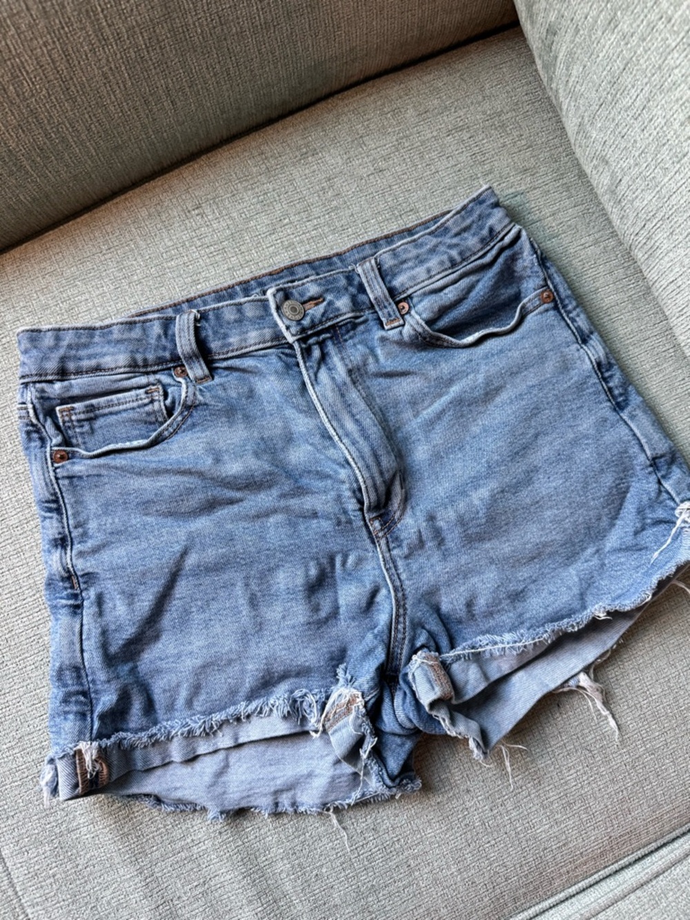 American Eagle Outfitters Distressed Blue Denim Cutoff Shorts
